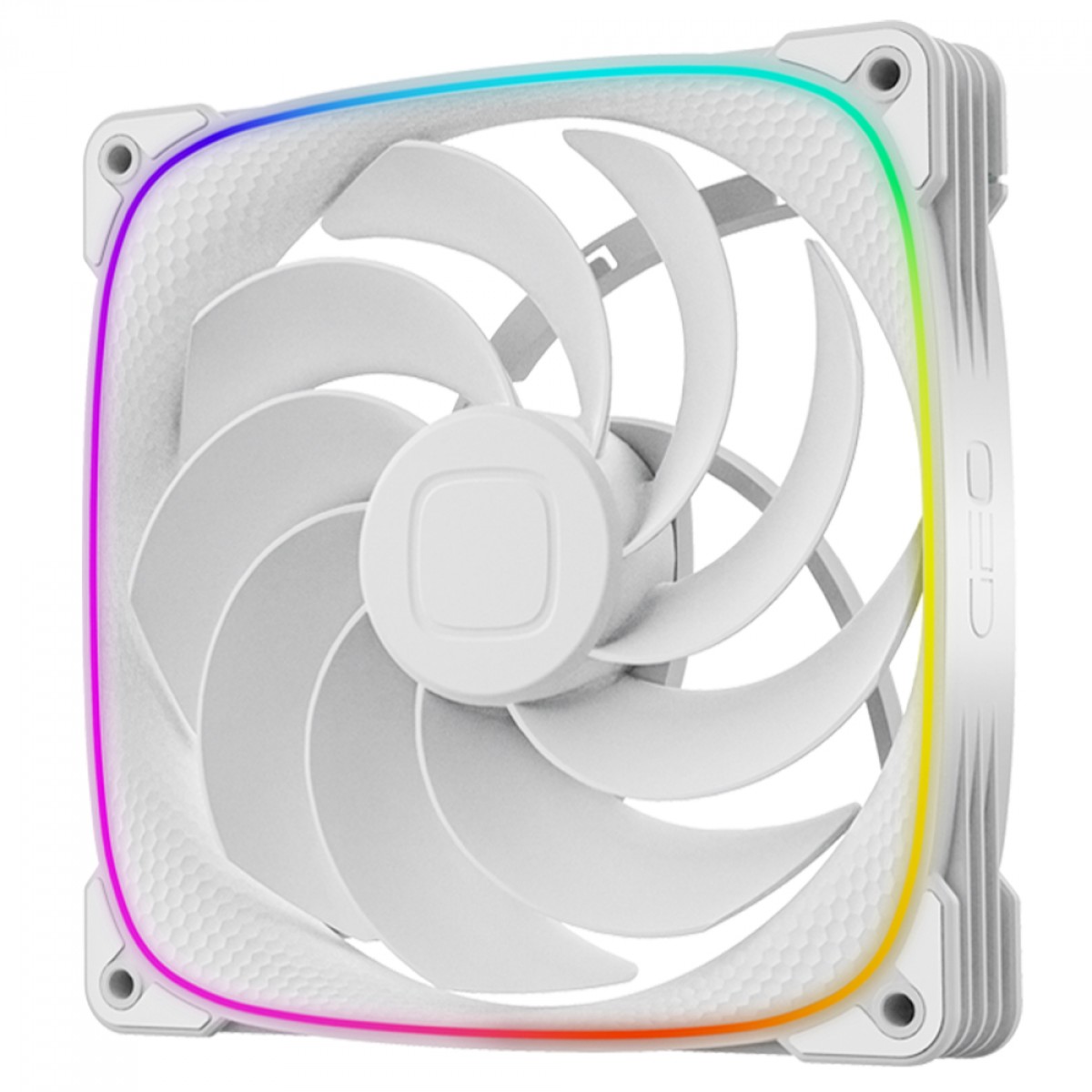 Kit Fan Com 3 Unidades Geometric Future Squama 2503R-14W, ARGB, 140mm, Reverse Blade, PWM, Branco, GEO-S2503RW-14T