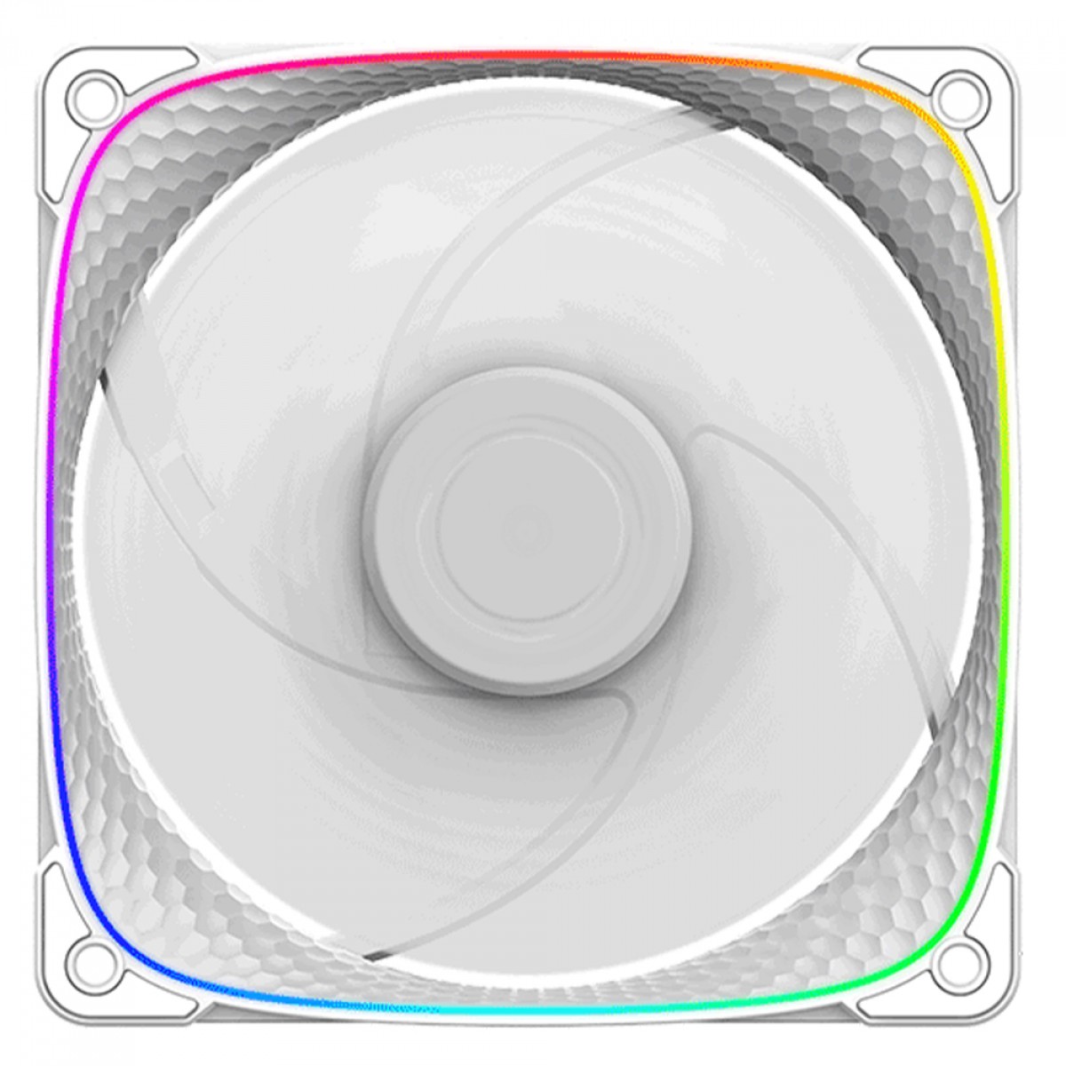 Kit Fan Com 3 Unidades Geometric Future Squama 2503W, ARGB, 120mm, PWM, Branco, GEO-S2503W-3