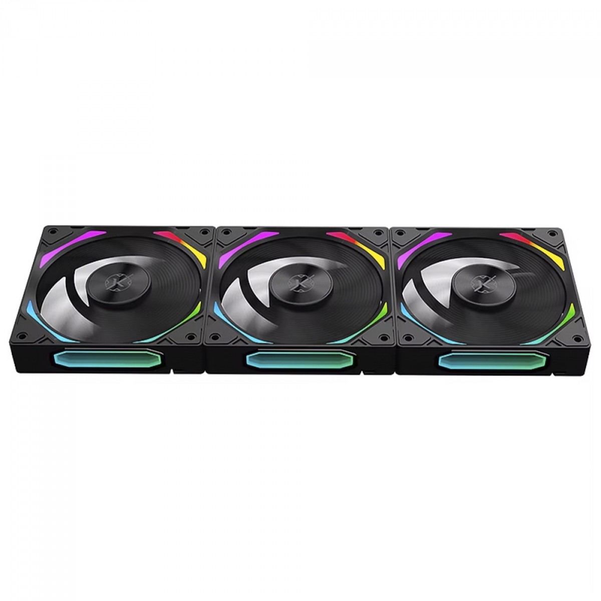 Kit Fan Com 3 Unidades Kalkan Halo ARGB, 120mm, PWM, Preto, KLK00019