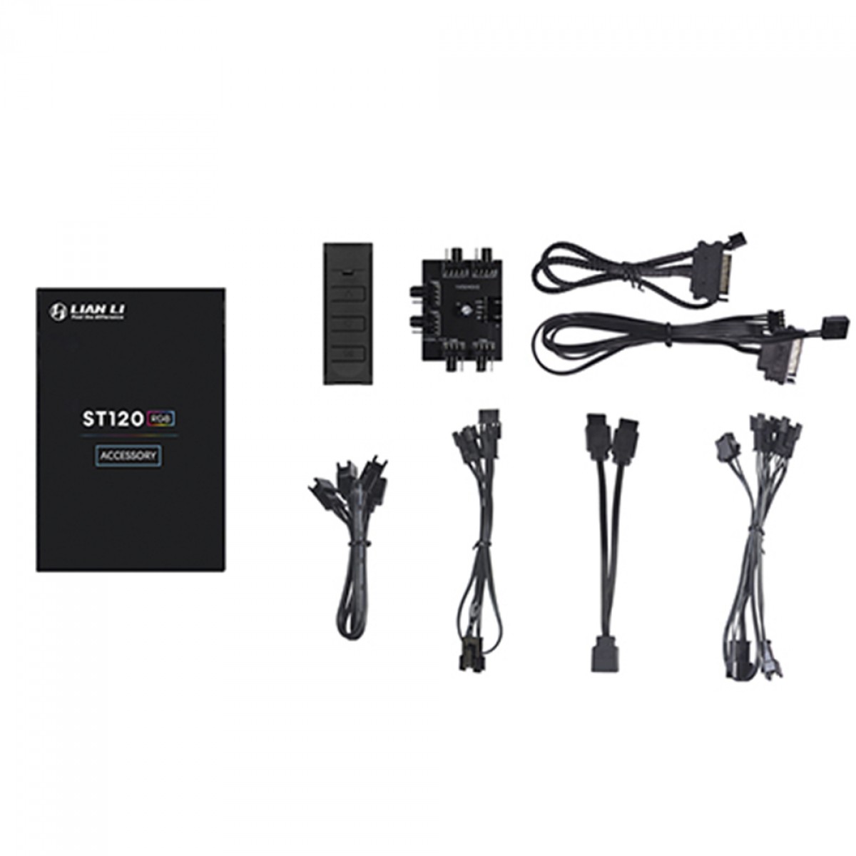 Kit Fan com 3 Unidades Lian Li ST120, ARGB, Black, 120mm, ST120-3B