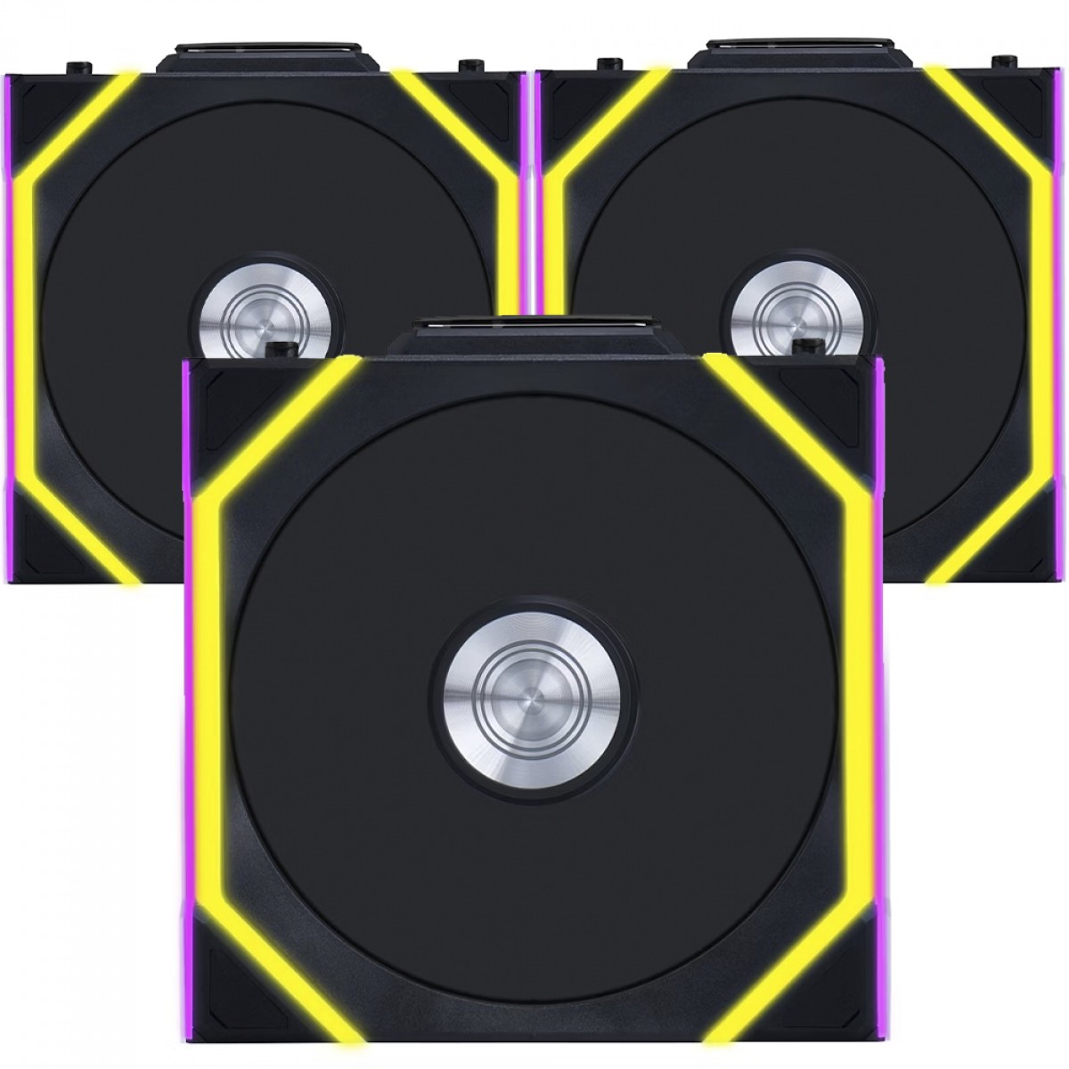 Kit Fan Com 3 Unidades Lian Li Uni Fan SL Wireless, Reverse Blade, ARGB, 120mm, Black, 12RSL1W3B
