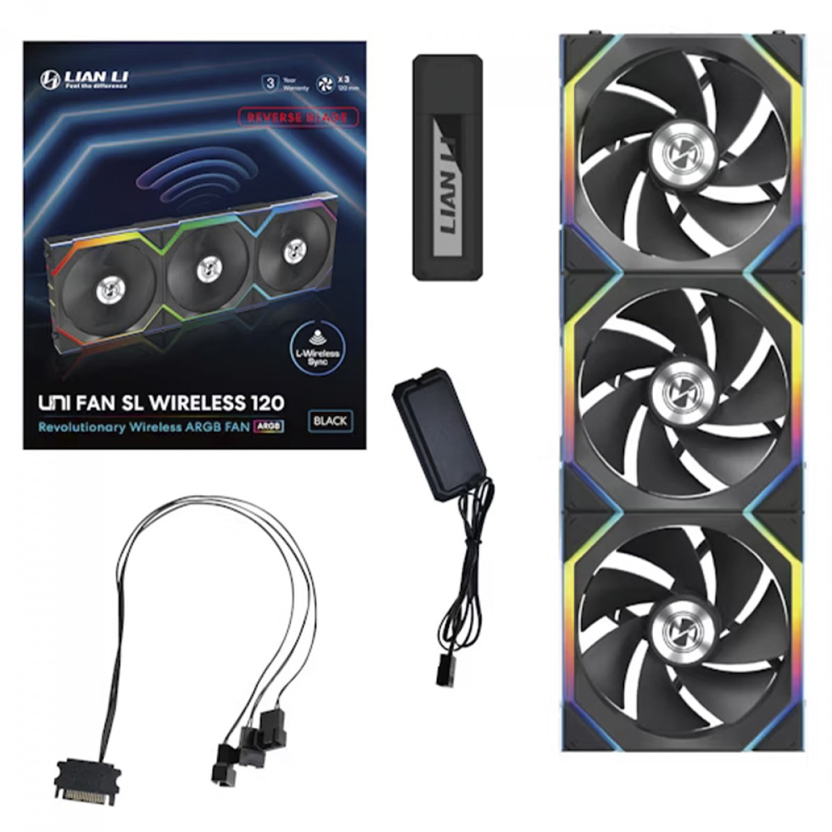 Kit 3 Fans Lian Li Uni Fan SL Wireless 120mm | Terabyte
