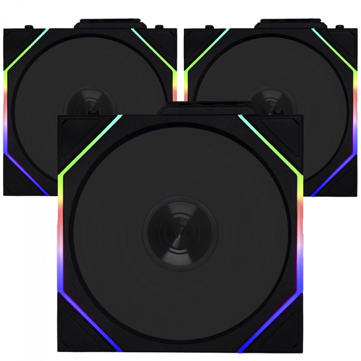 Kit Fan Com 3 Unidades Lian Li Uni Fan TL Wireless, Reverse Blade, ARGB, 120mm, Black, 12RTL1W3B