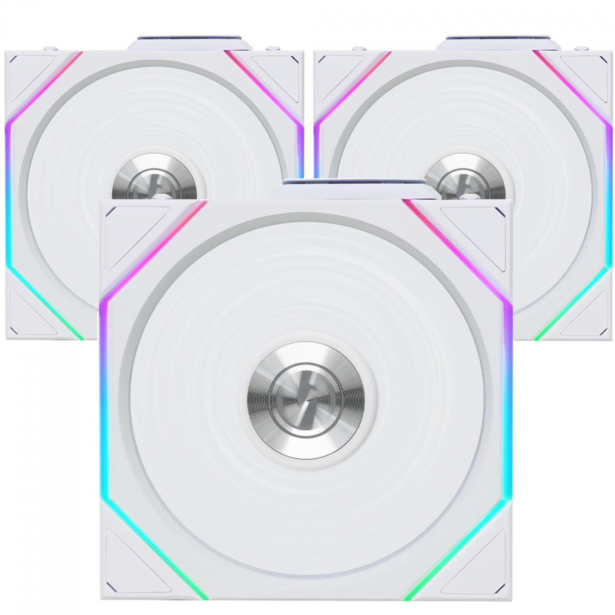 Kit Fan Com 3 Unidades Lian Li Uni Fan TL Wireless, Reverse Blade, ARGB, 120mm, White, 12RTL1W3W
