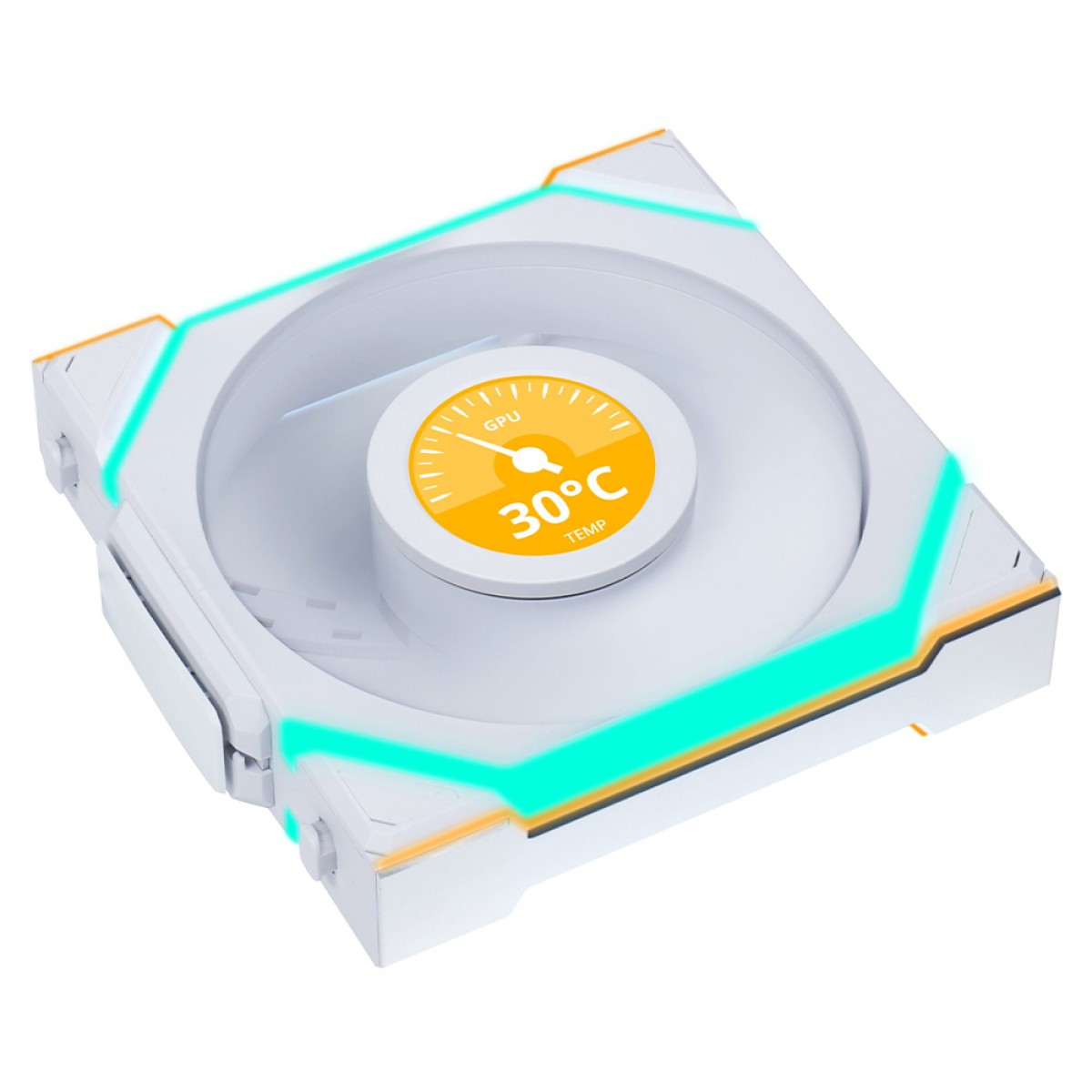 Kit Fan Com 3 Unidades Lian Li Uni Fan SL Wireless LCD, ARGB, 120mm, Com Tela, White, 12SLLCD1W3W