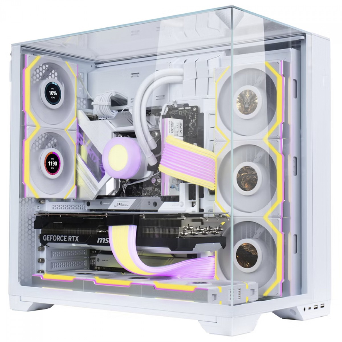 Kit Fan Com 3 Unidades Lian Li Uni Fan SL Wireless LCD, ARGB, 120mm, Com Tela, White, 12SLLCD1W3W