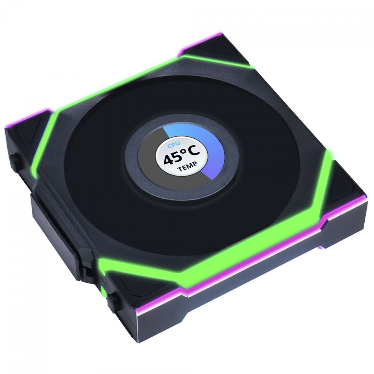 Kit Fan Com 3 Unidades Lian Li Uni Fan SL Wireless LCD, Reverse Blade, ARGB, 120mm, Com Tela, Black, 12RSLLCD1W3B