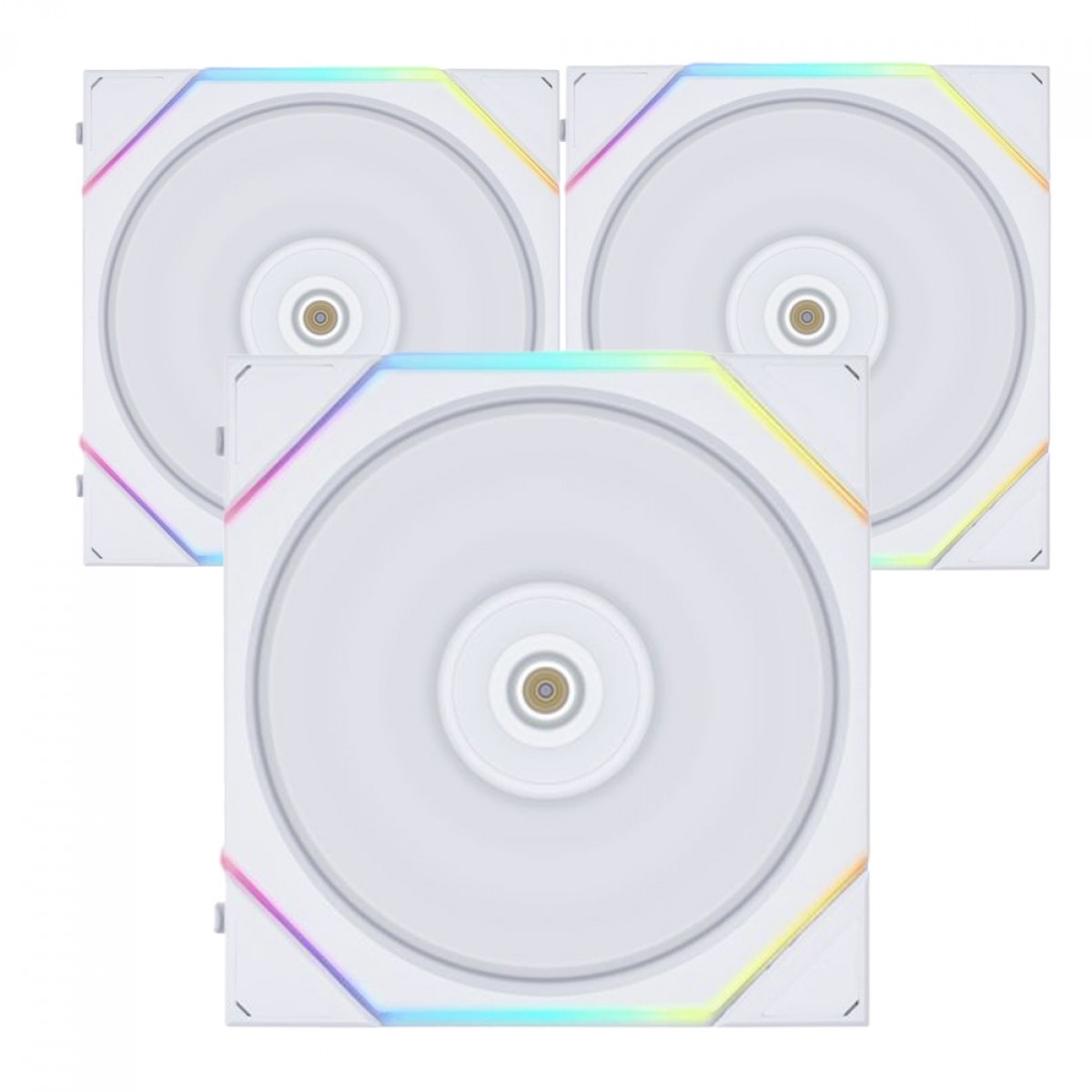 Kit Fan Com 3 Unidades Lian Li Uni Fan TL Reverse Blade, RGB, 120mm, PWM, White, Com Controladora, 12RTL3W WHITE