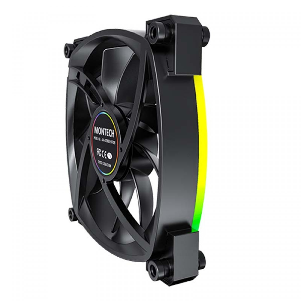 Kit Fan Com 3 Unidades Montech AX120 PWM, 120mm, Black