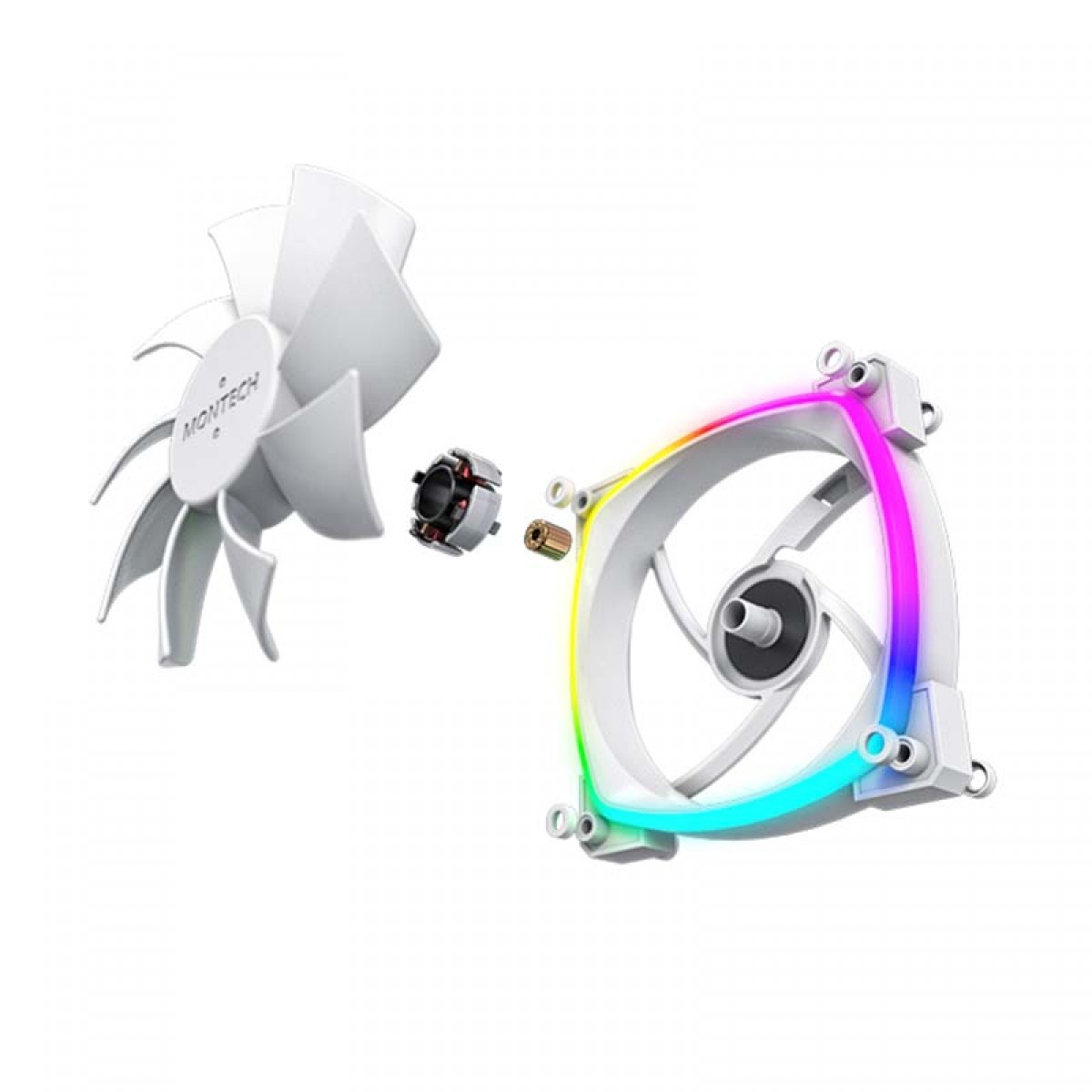 Kit Fan Com 3 Unidades Montech AX120 PWM, 120mm, White