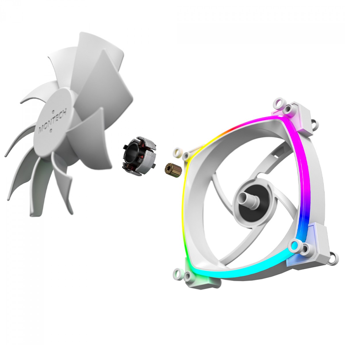 Kit Fan Com 3 Unidades Montech AX120 PWM, 120mm, White