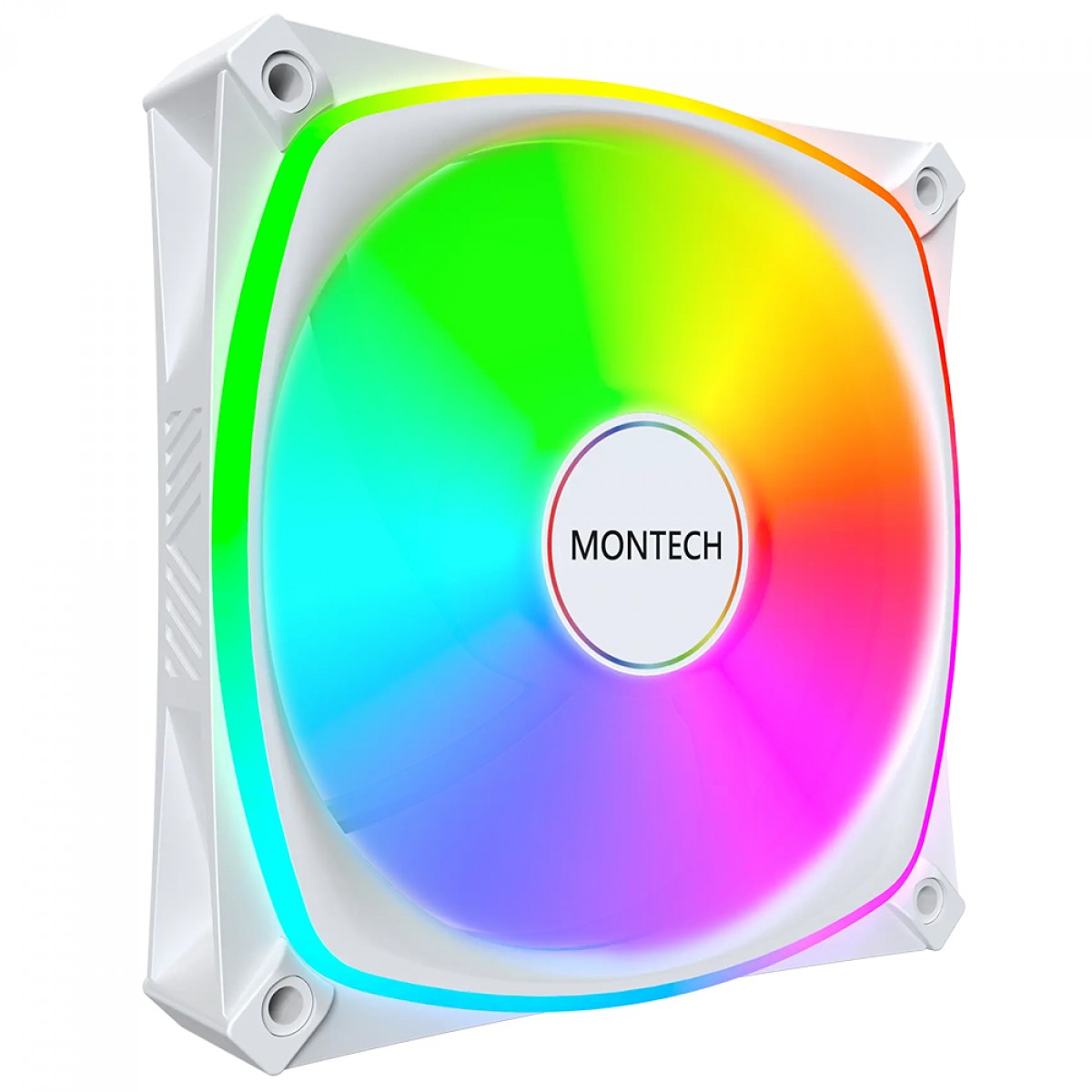 Kit Fan com 3 Unidades Montech RX120 Pro, ARGB, 120mm, Reverse, PMW, Branco