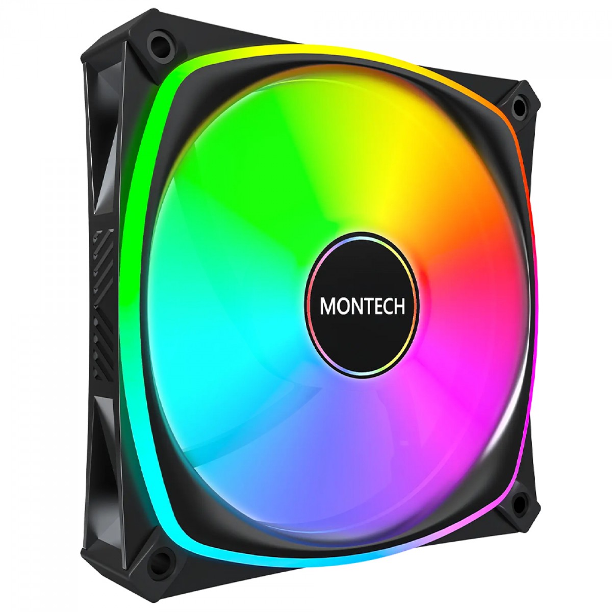 Kit Fan com 3 Unidades Montech RX120 Pro, ARGB, 120mm, Reverse, PMW, Preto