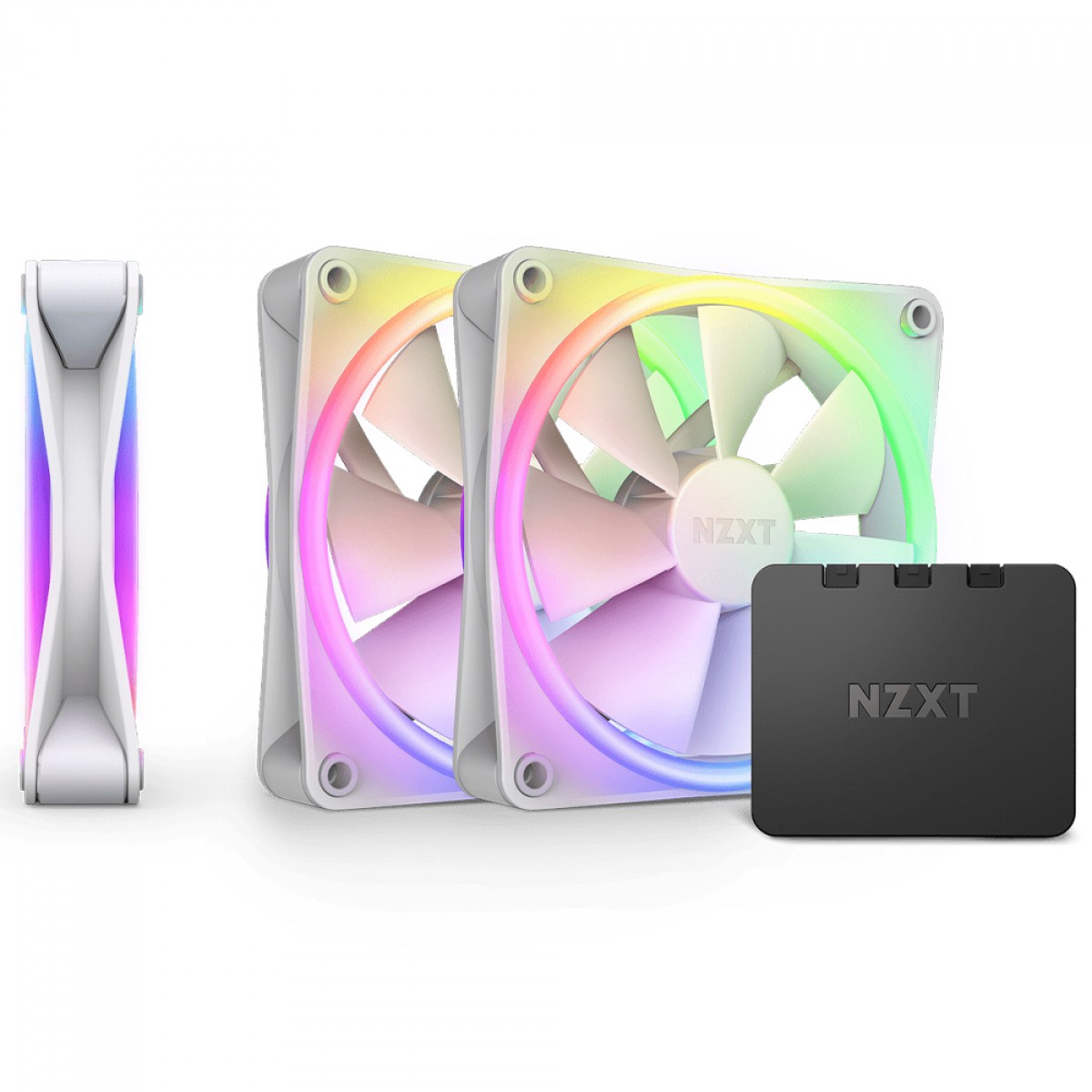 正規店仕入れの DUO, F120RGB NZXT Unidades 3 Com Fan Kit RGB, White 120mm, PC用ファン・クーラー