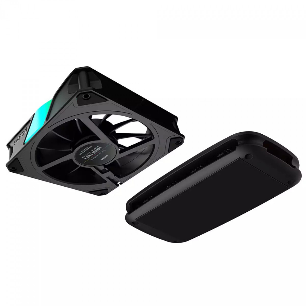 Kit Fan Com 3 Unidades PCYES Sangue Frio 3 ARGB Black Vulcan, 120mm, Com Controladora, Preto, K3ARGBSF3BVBR