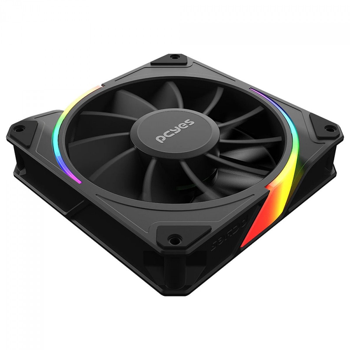 Kit Fan Com 3 Unidades PCYes Sangue Frio 3 ARGB Black Vulcan, Reverse, 120mm, Preto, K3ARGBSF3RVBR