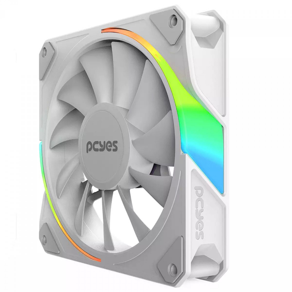 Kit Fan Com 3 Unidades PCYES Sangue Frio 3 ARGB White Ghost, 120mm, Com Controladora, Branco, K3ARGBSF3WGBR