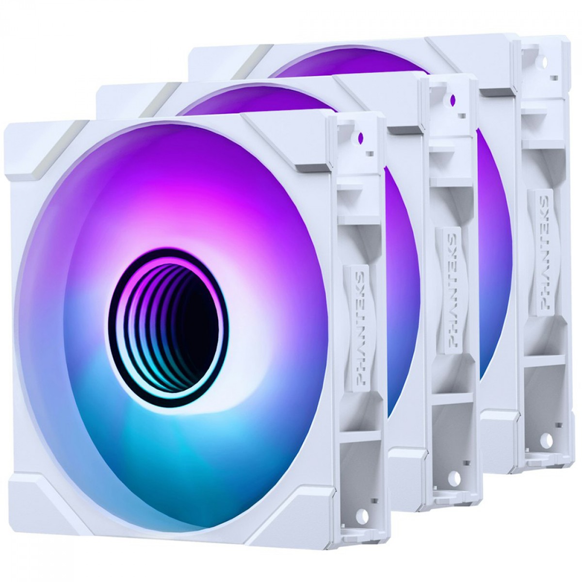 Kit Fan Com 3 Unidades Phanteks M25 Gen 2 D-RGB, 120mm, PWM, Branco, PH-F120M25_G2_DWT01_3P
