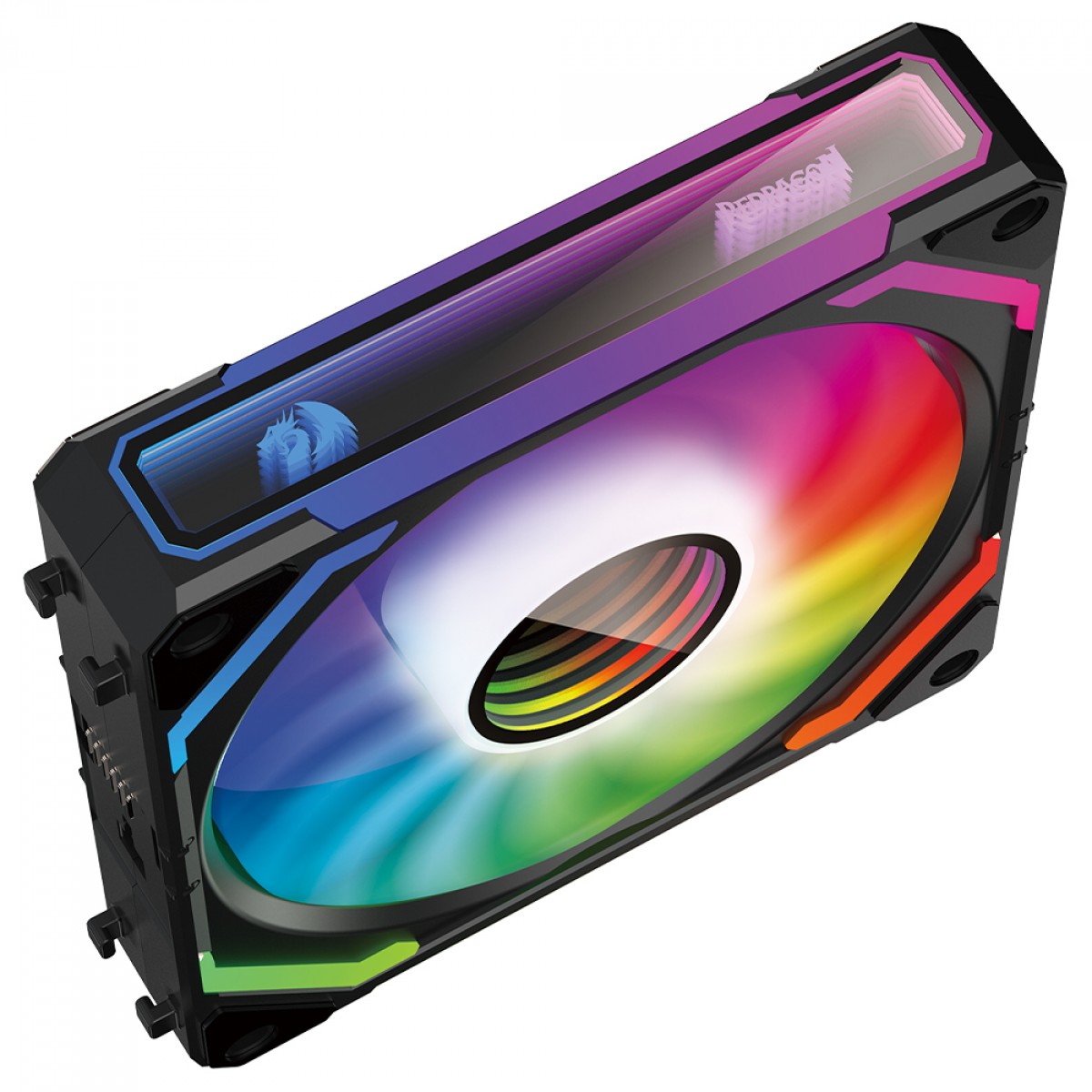 Kit Fan Com 3 Unidades Redragon GC-F012 Infinity Mirror, ARGB, 120mm, Preto