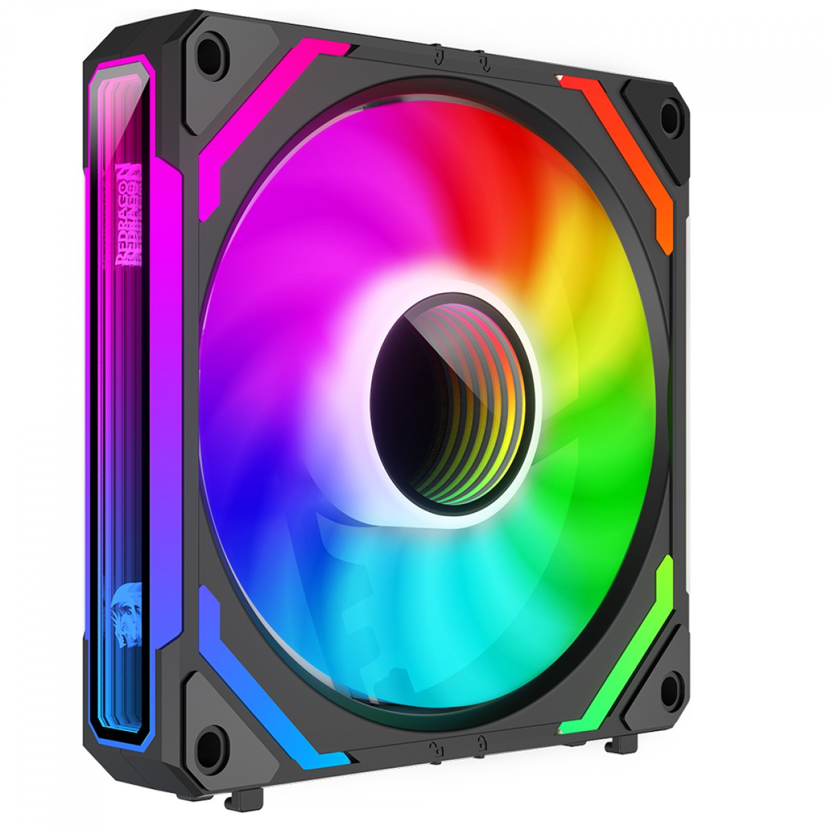Kit Fan Com 3 Unidades Redragon GC-F012 Infinity Mirror, ARGB, 120mm, Preto