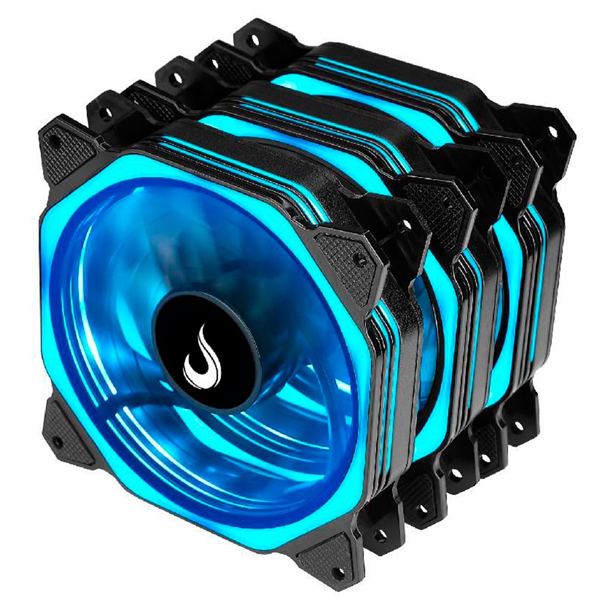 Kit Fan com 3 Unidades Rise Mode Aura, 3x120mm, RGB com Controle Remoto, 1650 RPM, Preto, RM-AU-02-RGB