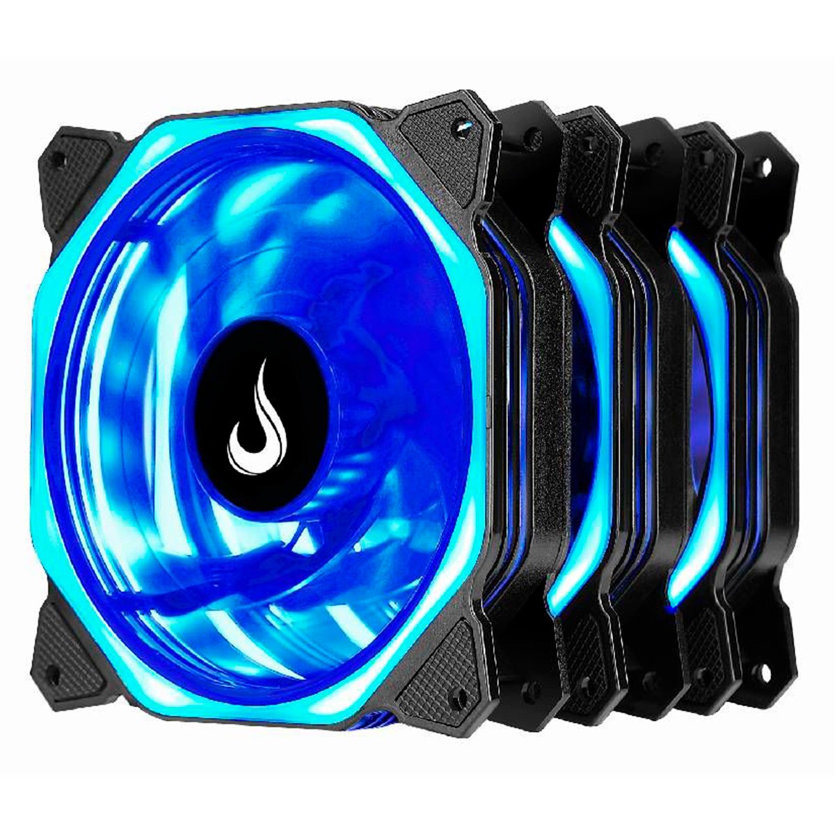 Kit Fan com 3 Unidades Rise Mode Aura, 3x120mm, RGB com Controle Remoto, 1650 RPM, Preto, RM-AU-02-RGB