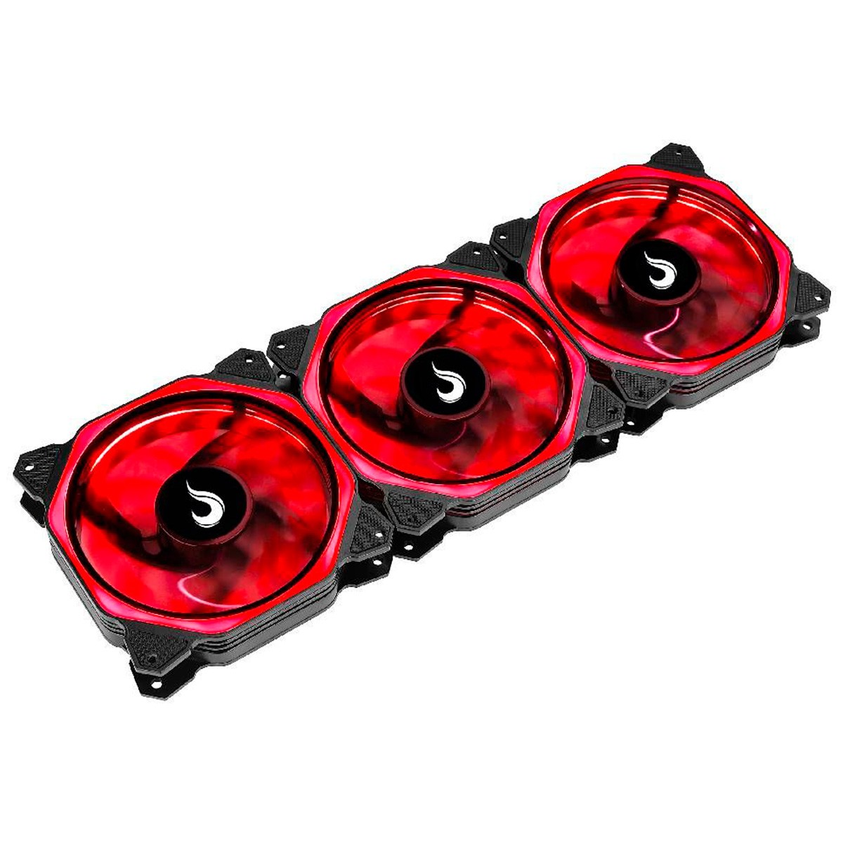 Kit Fan com 3 Unidades Rise Mode Aura, 3x120mm, RGB com Controle Remoto, 1650 RPM, Preto, RM-AU-02-RGB
