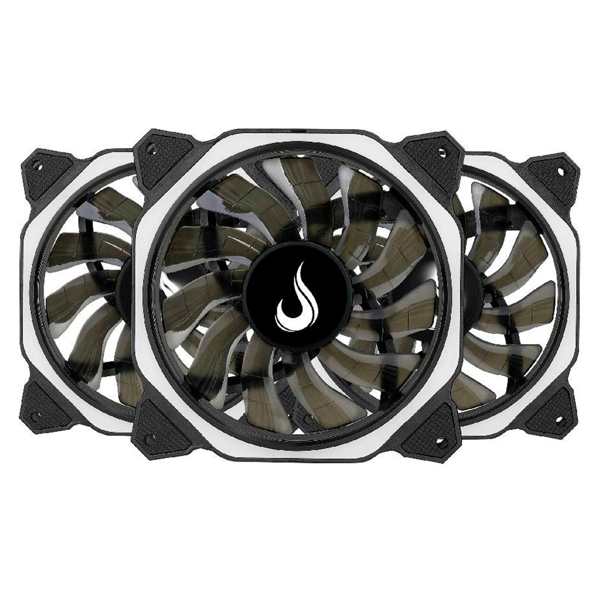 Kit Fan com 3 Unidades Rise Mode Aura, 3x120mm, RGB com Controle Remoto, 1650 RPM, Preto, RM-AU-02-RGB