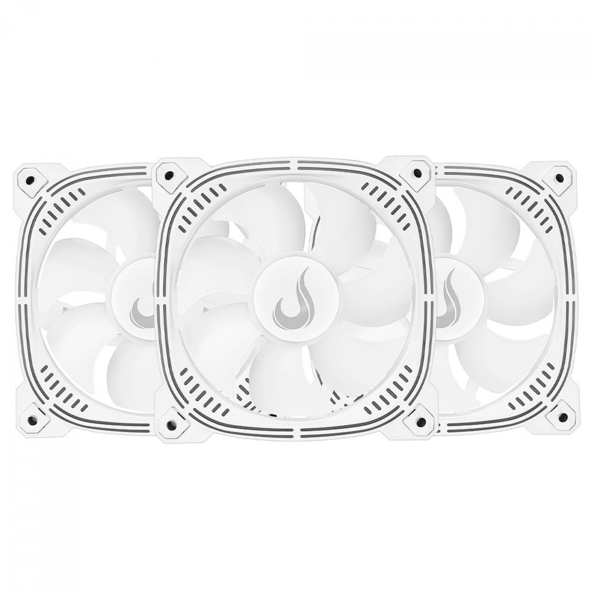 Kit Fan Rise Mode Frost Pro, Com 3 Unidades, ARGB, 120mm, Branco, RM-CF-02-ARGB