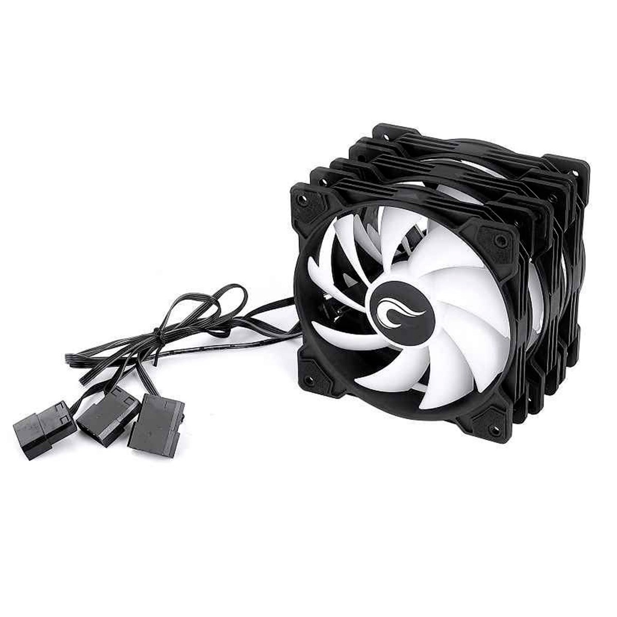 Kit Fan com 3 Unidades Rise Mode X, 3x120mm, RGB Rainbow, 1200 RPM, Preto, RM-XLD-01-RBW
