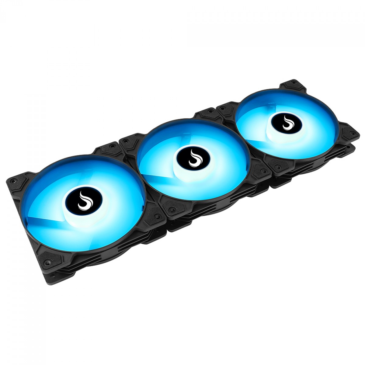 Kit Fan com 3 Unidades Rise Mode X, ARGB, 120mm, Preto, RM-XLD-01-ARGB
