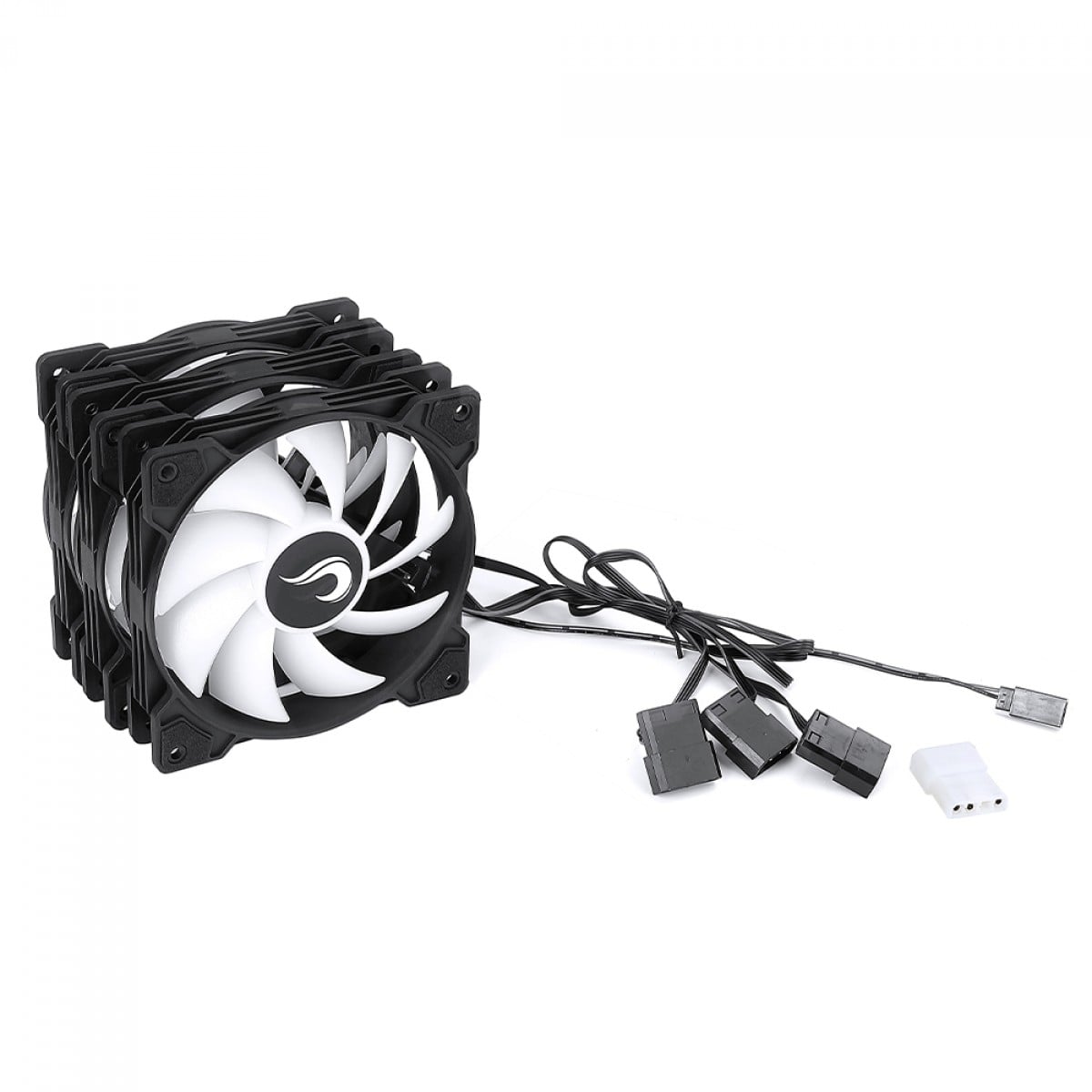 Kit Fan com 3 Unidades Rise Mode X, ARGB, 120mm, Preto, RM-XLD-01-ARGB