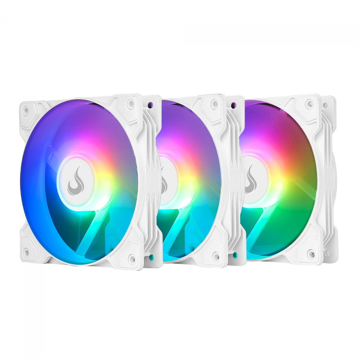 Kit Fan Rise Mode Z, Com 3 Unidades, ARGB, 120mm, Branco, RM-ZLD-5V-ARGB-W