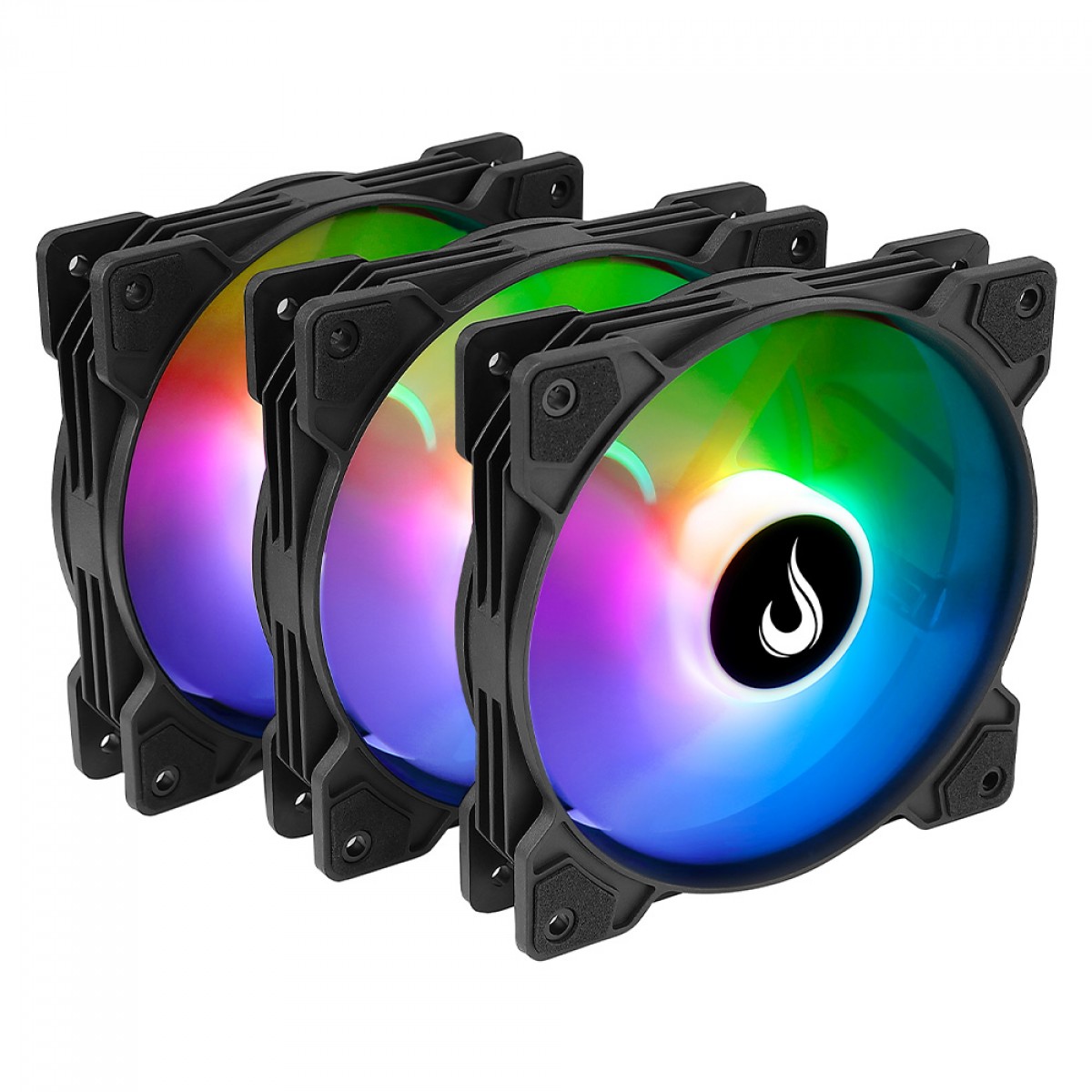 Kit Fan, Rise Mode Z, Com 3 Unidades, ARGB, 120mm, Preto, RM-ZLD-5V-ARGB-B