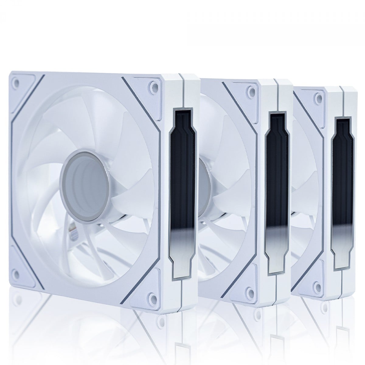 Kit Fan com 3 Unidades Round5 Aurora White, ARGB, 120mm, Com Controladora, PWM, Branco, R5-KIT-AURORA-FW-W-2218