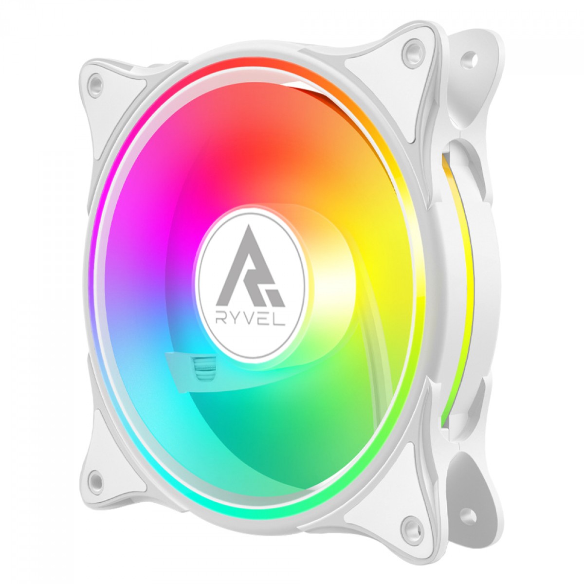Kit Fan Com 3 Unidades Ryvel Lycan White, ARGB, 120mm, Com Controladora, Branco, RY-FN-LY-WT