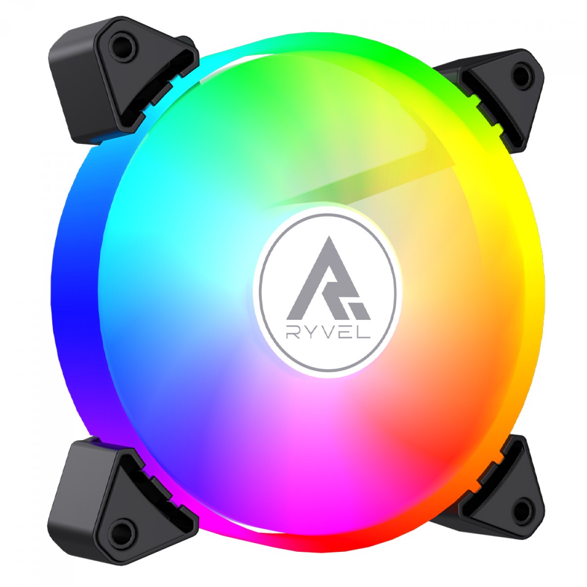 Kit Fan Com 3 Unidades Ryvel Snowy, ARGB, 120mm, Com Controladora, Preto, RY-FN-SW-BL