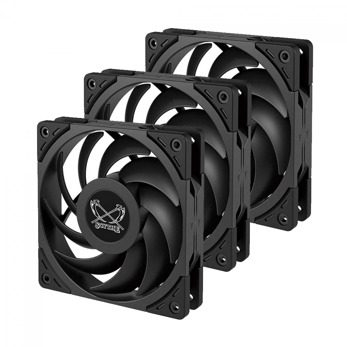 Kit Fan Com 3 Unidades Scythe Wonder Tornado, 120mm, Preto, WT1225FD20X3-P