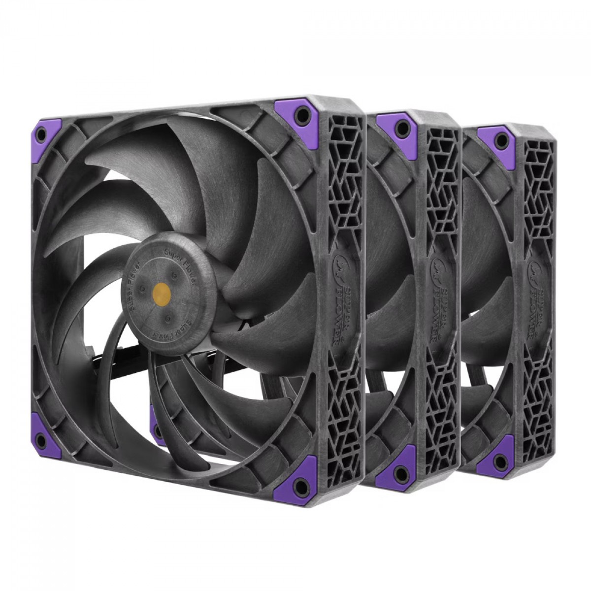 Kit Fan Com 3 Unidades Super Flower Megacool, 140mm, Black, SF-PF141-BK_3P