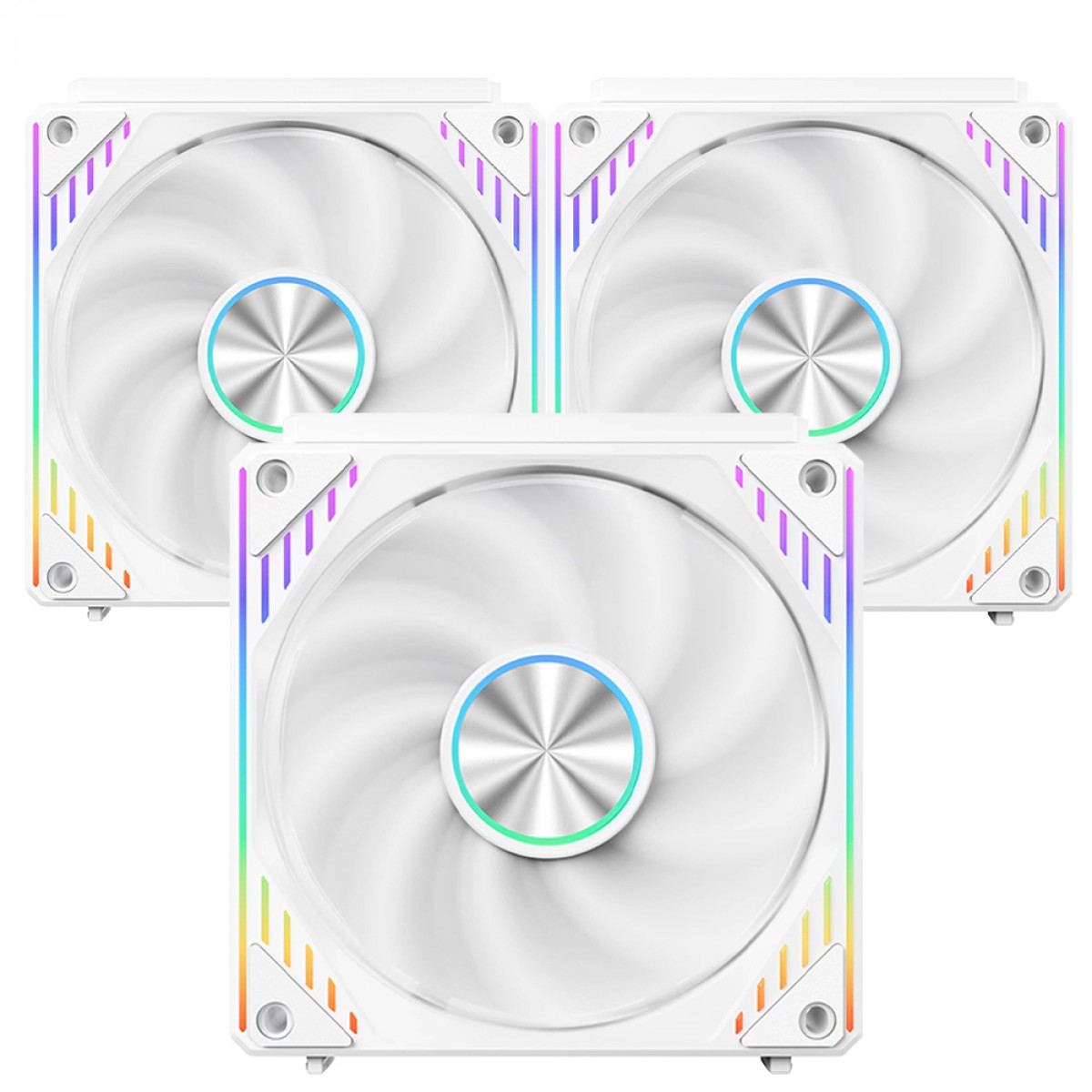 Kit Fan Com 3 Unidades SuperFrame Cyclone V2, ARGB, 120mm, Branco, SF-FN-CYK12AW