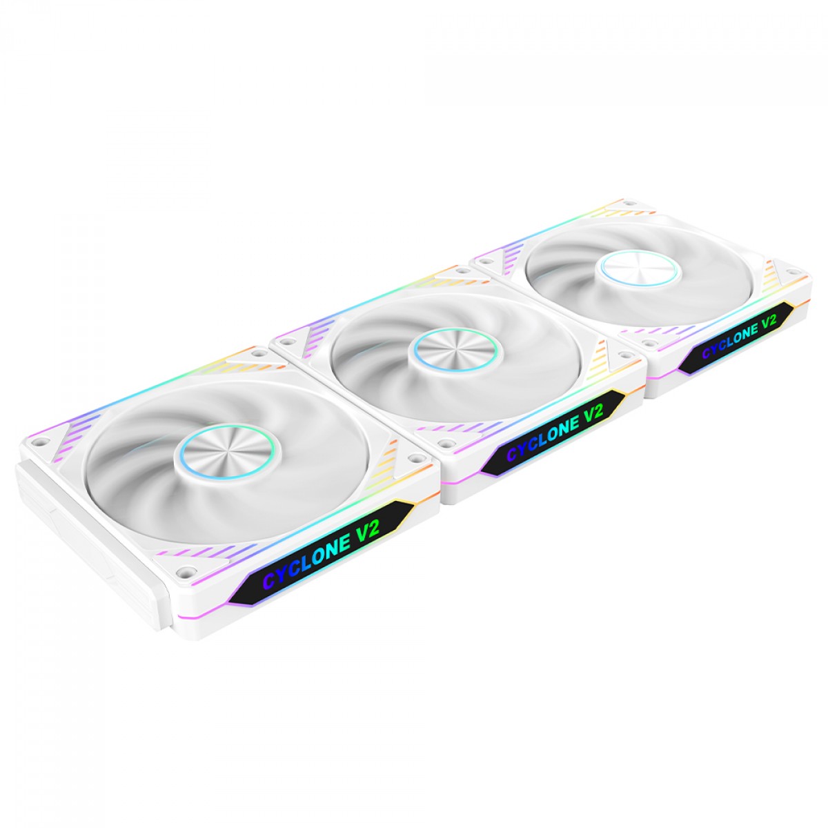 Kit Fan Com 3 Unidades SuperFrame Cyclone V2, ARGB, 120mm, Branco, SF-FN-CYK12AW