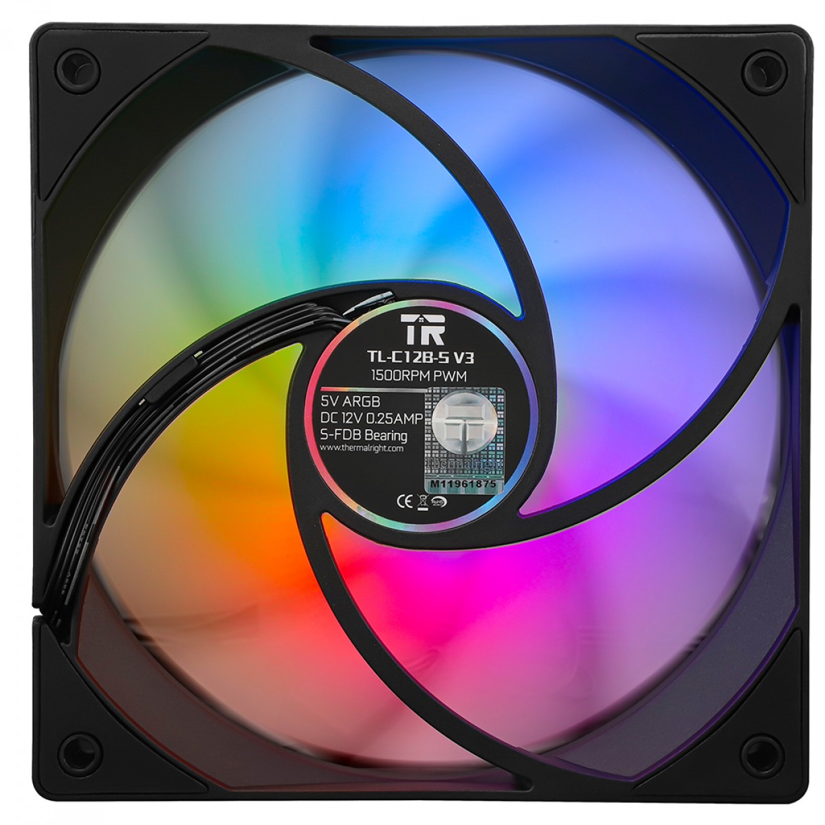 Kit Fan Com 3 Unidades Thermalright TL-C12B-S V3, ARGB, 120mm, PWM, Preto