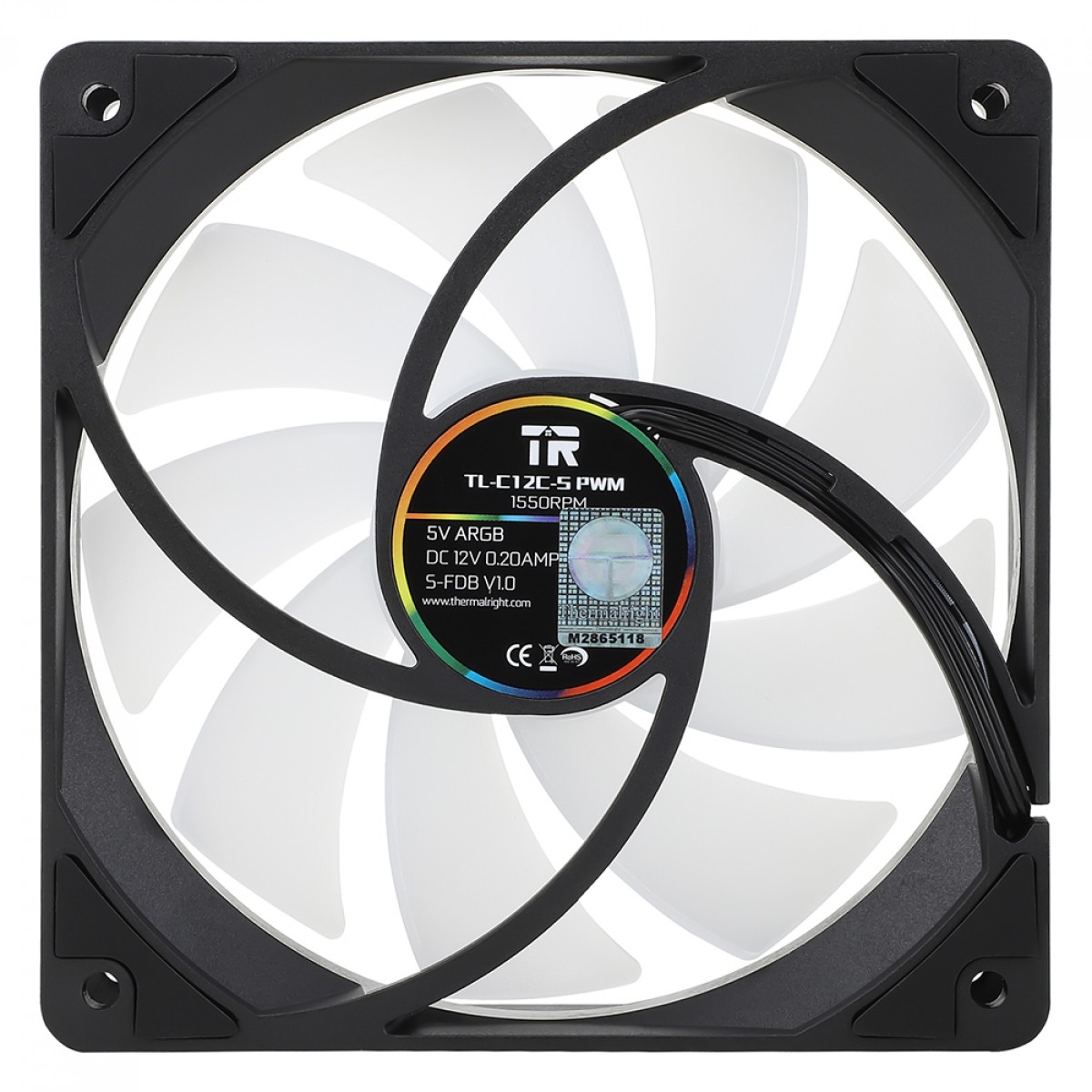 Kit Fan Com 3 Unidades Thermalright TL-C12C-SX3, ARGB, 120mm, PWM, Preto
