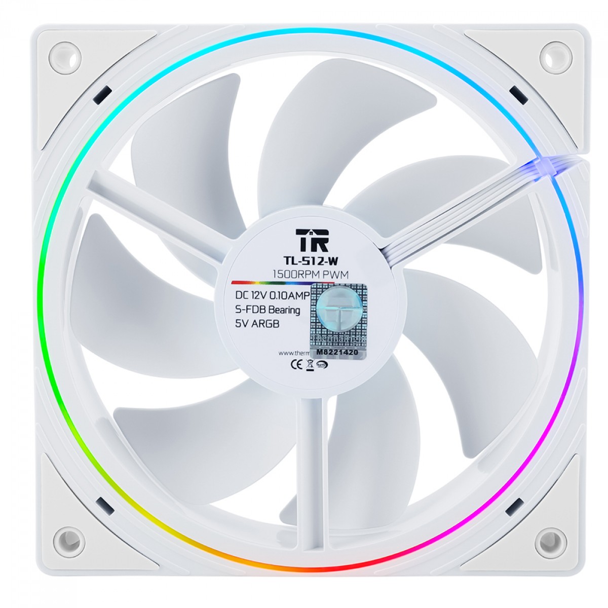 Kit Fan Com 3 Unidades Thermalright TL-S12-W3, ARGB, 120mm, PWM, Branco - Open Box
