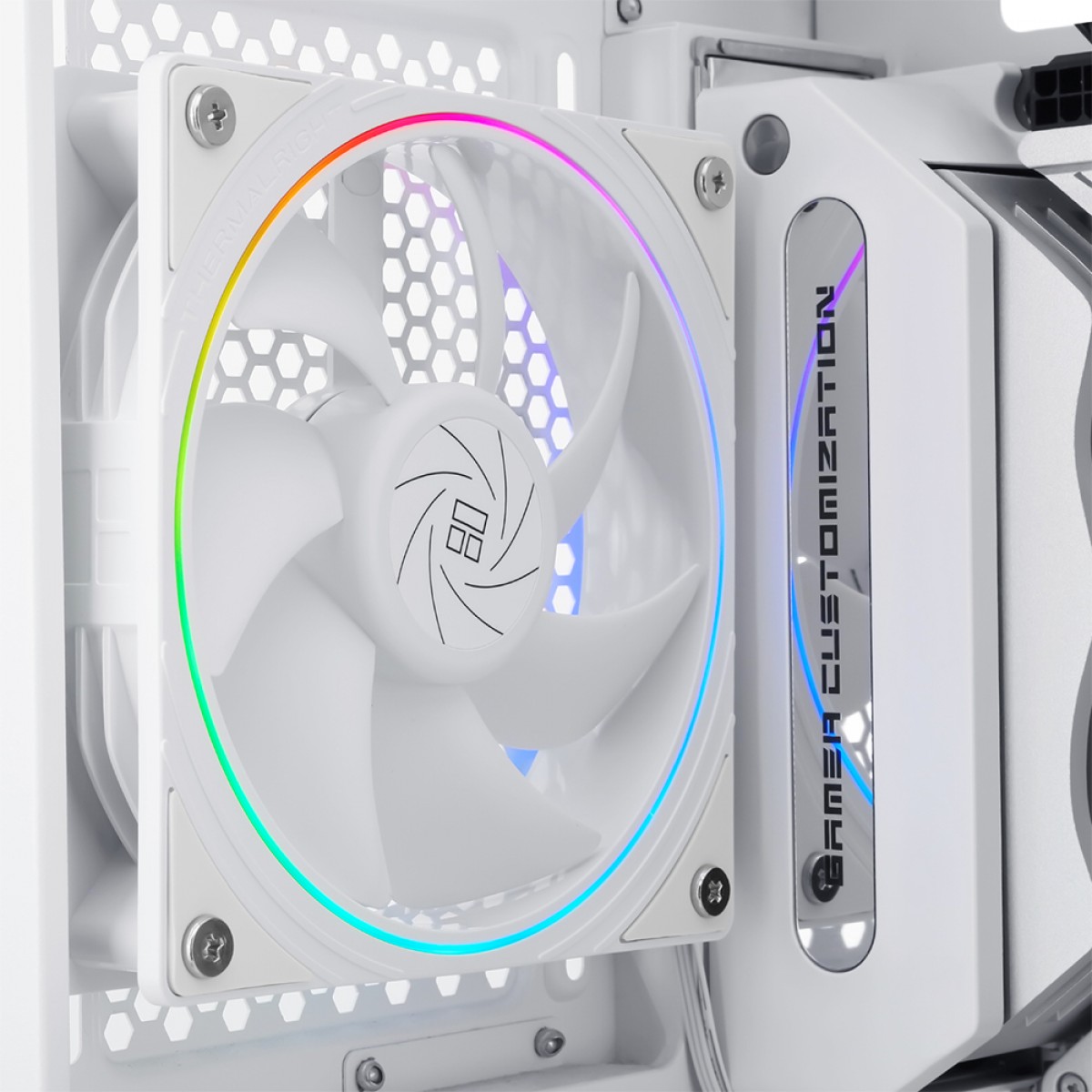 Kit Fan Com 3 Unidades Thermalright TL-S12-W3, ARGB, 120mm, PWM, Branco - Open Box
