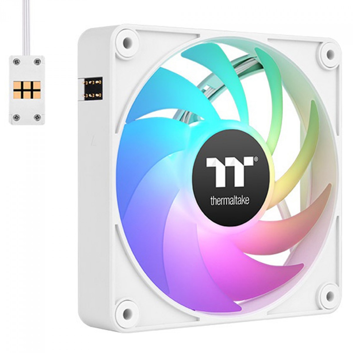 Kit Fan Com 3 Unidades Thermaltake CT120 EX White Premium Edition, ARGB, 120mm, PWM, Branco, CL-F190-PL12SW-A