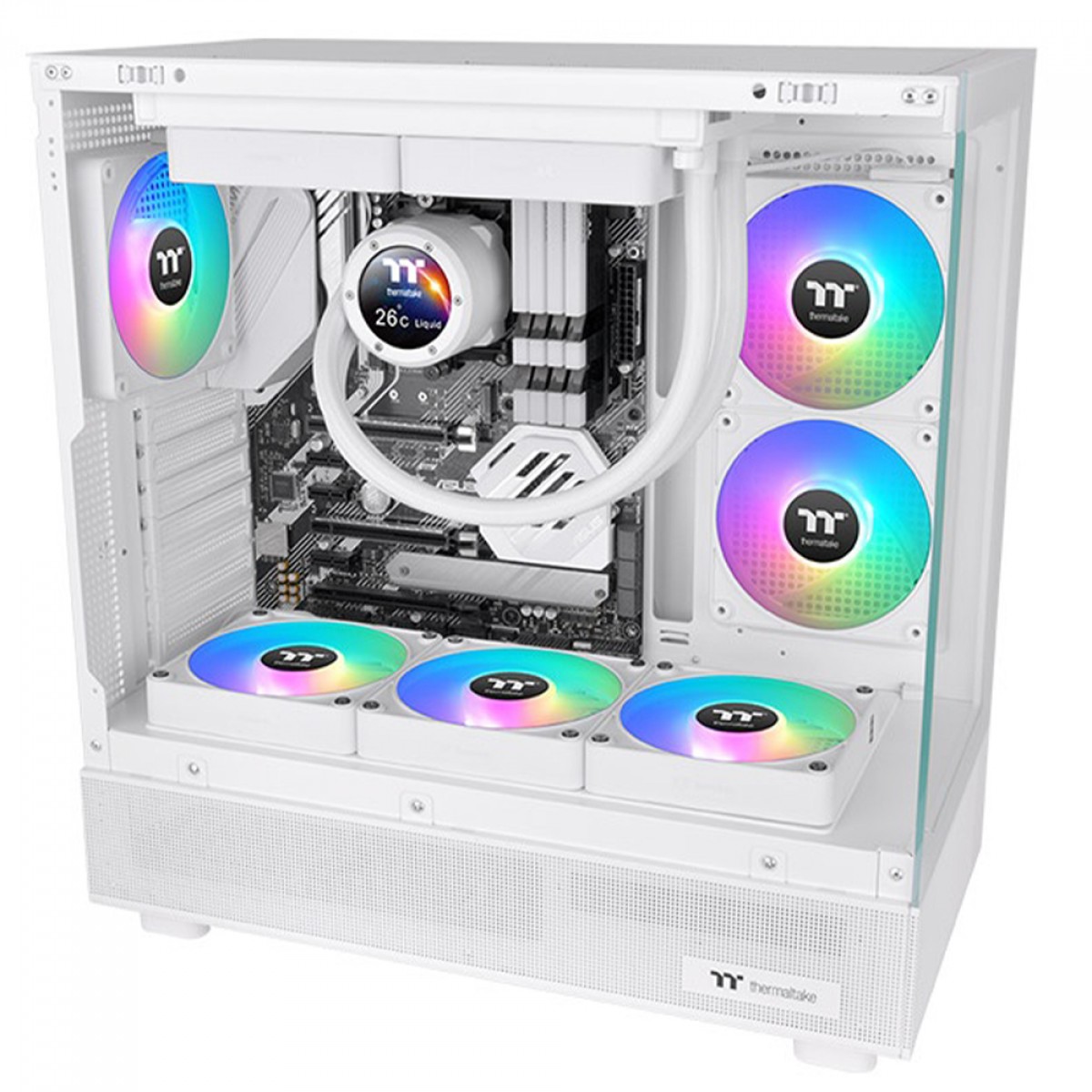 Kit Fan Com 3 Unidades Thermaltake CT120 EX White Premium Edition, ARGB, 120mm, PWM, Branco, CL-F190-PL12SW-A