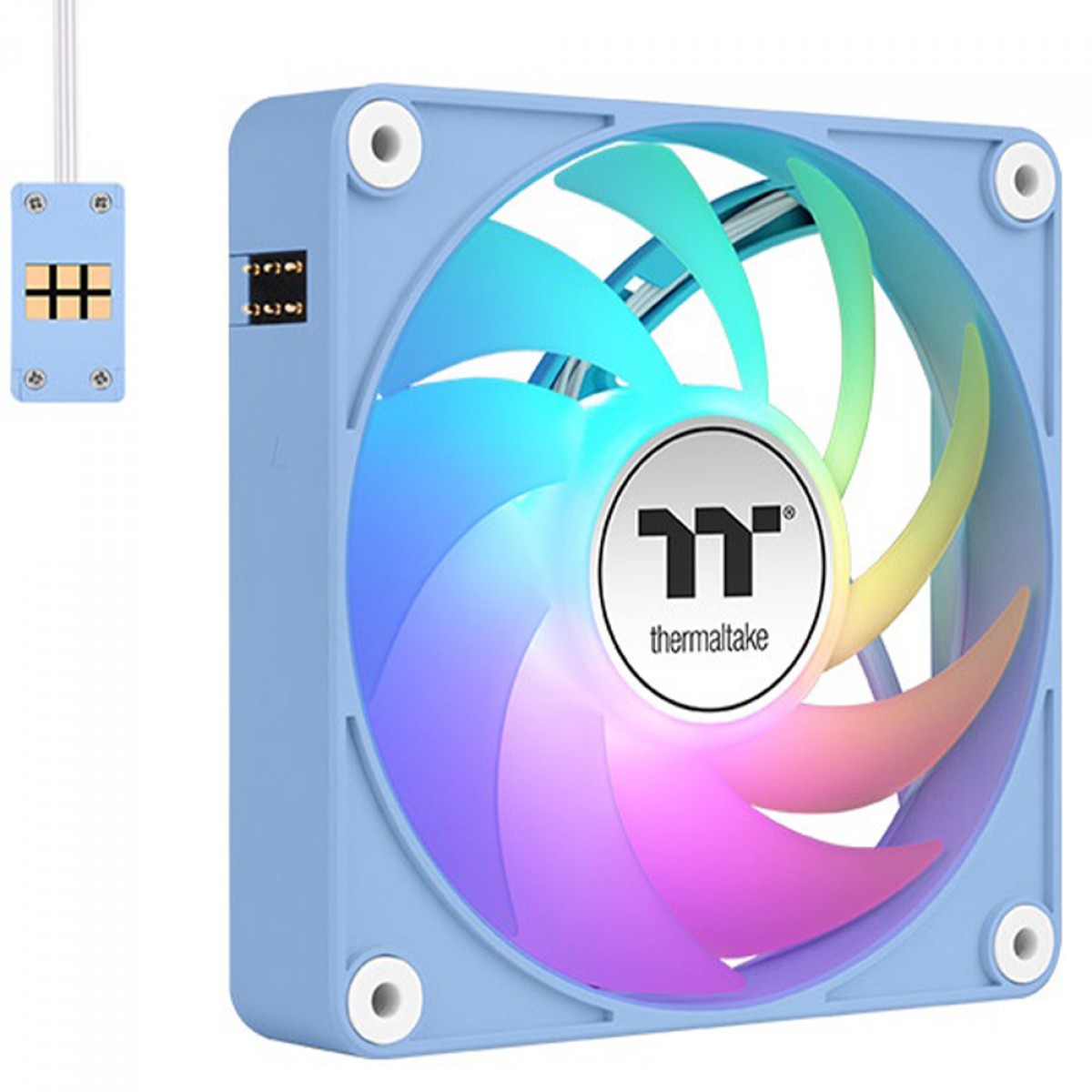 Kit Fan Com 3 Unidades Thermaltake CT140 EX Hydrangea Blue Premium Edition, ARGB, 140mm, PWM, Azul, CL-F197-PL14BU-A