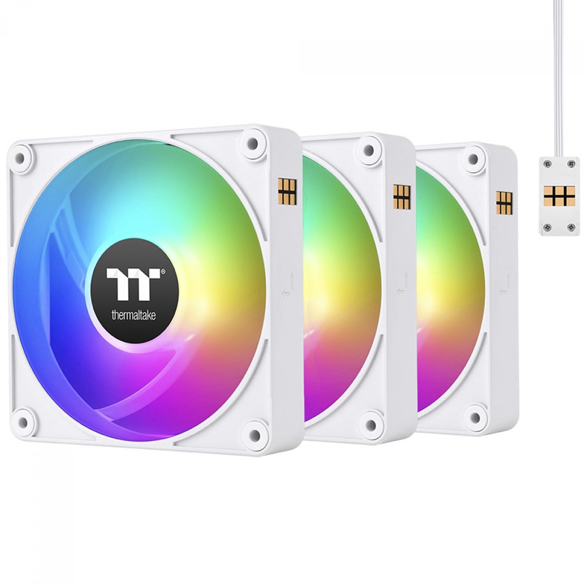 Kit Fan Com 3 Unidades Thermaltake CT140 EX White Premium Edition, ARGB ...