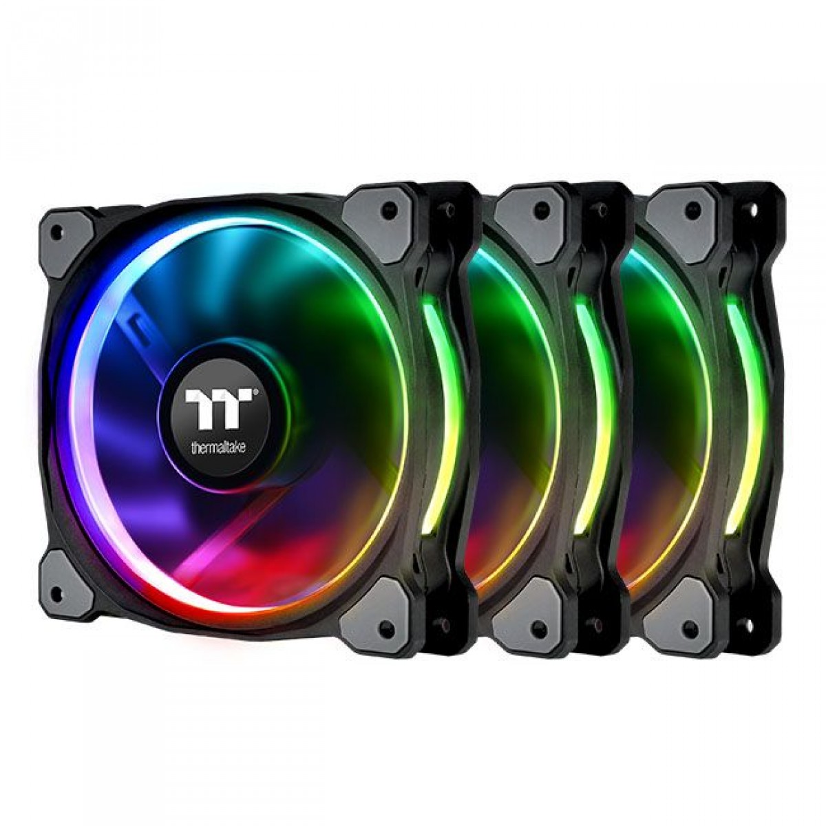 Kit Fan com 3 Unidades Thermaltake Riing Plus 14 RGB Radiator TT Premium Edition, 140mm, Black, CL-F056-PL14SW-A